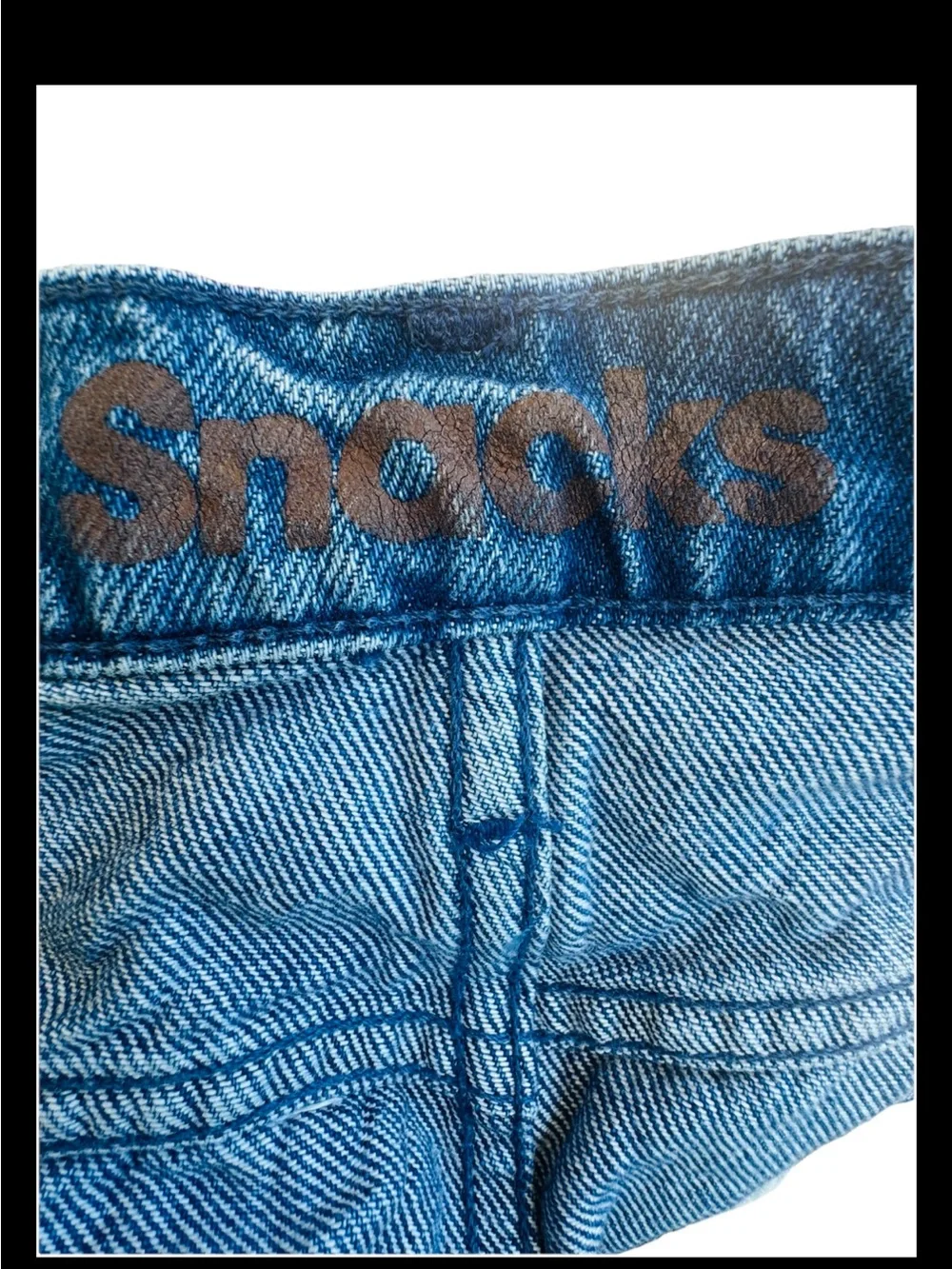 MOTHER SNACKS! The Fun Dip Micro Cut Denim Mini Skirt 31 Raw Hem Exposed Pockets